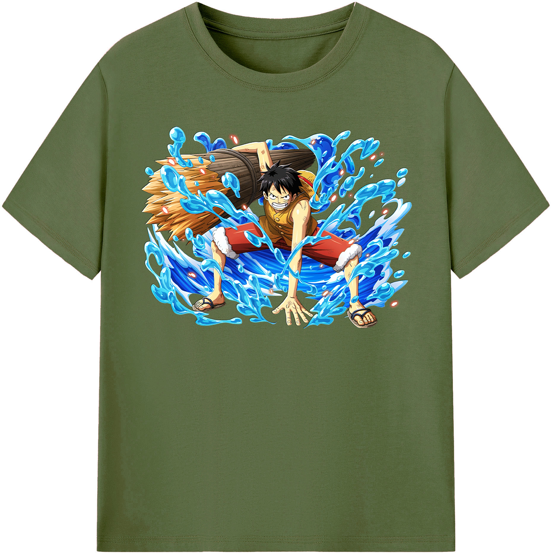 ワンピース モンキー・D・ルフィ ONE PIECE Monkey D. Luffy 綿100％半袖Tシャツ（フロントプリント）